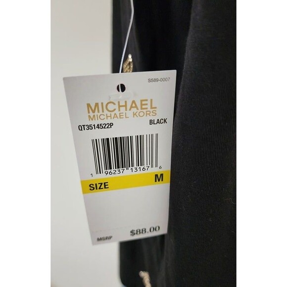 Michael Kors Black & Gold Studded Women's Logo T-Shirt. Size: Medium. NWT - Picture 8 of 9